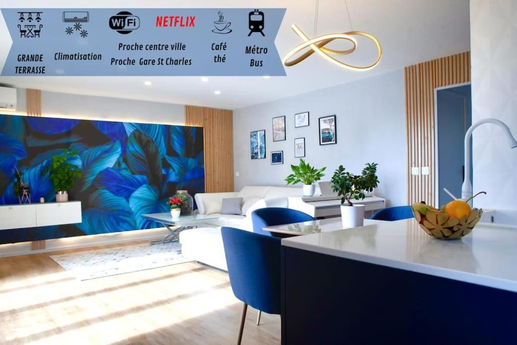 T3 Le Designer 4E-Terrasse-Climatisation & Netflix Lägenhet Marseille Exteriör bild